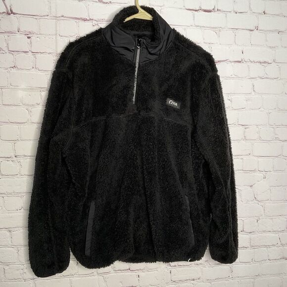 NWOT Zyia Womens Black Teddy 1/4 Zip Pocket Jacket Sweatshirt Sz Large - Picture 3 of 10